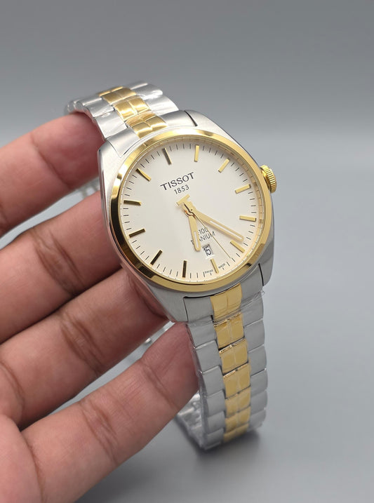 Premium Two-Tone Gold & Silver Classic Quartz Luxury Watch