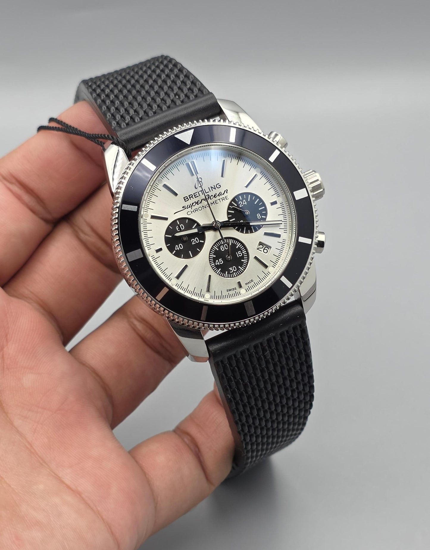 Premium Silver & Black Chronograph Sport Watch