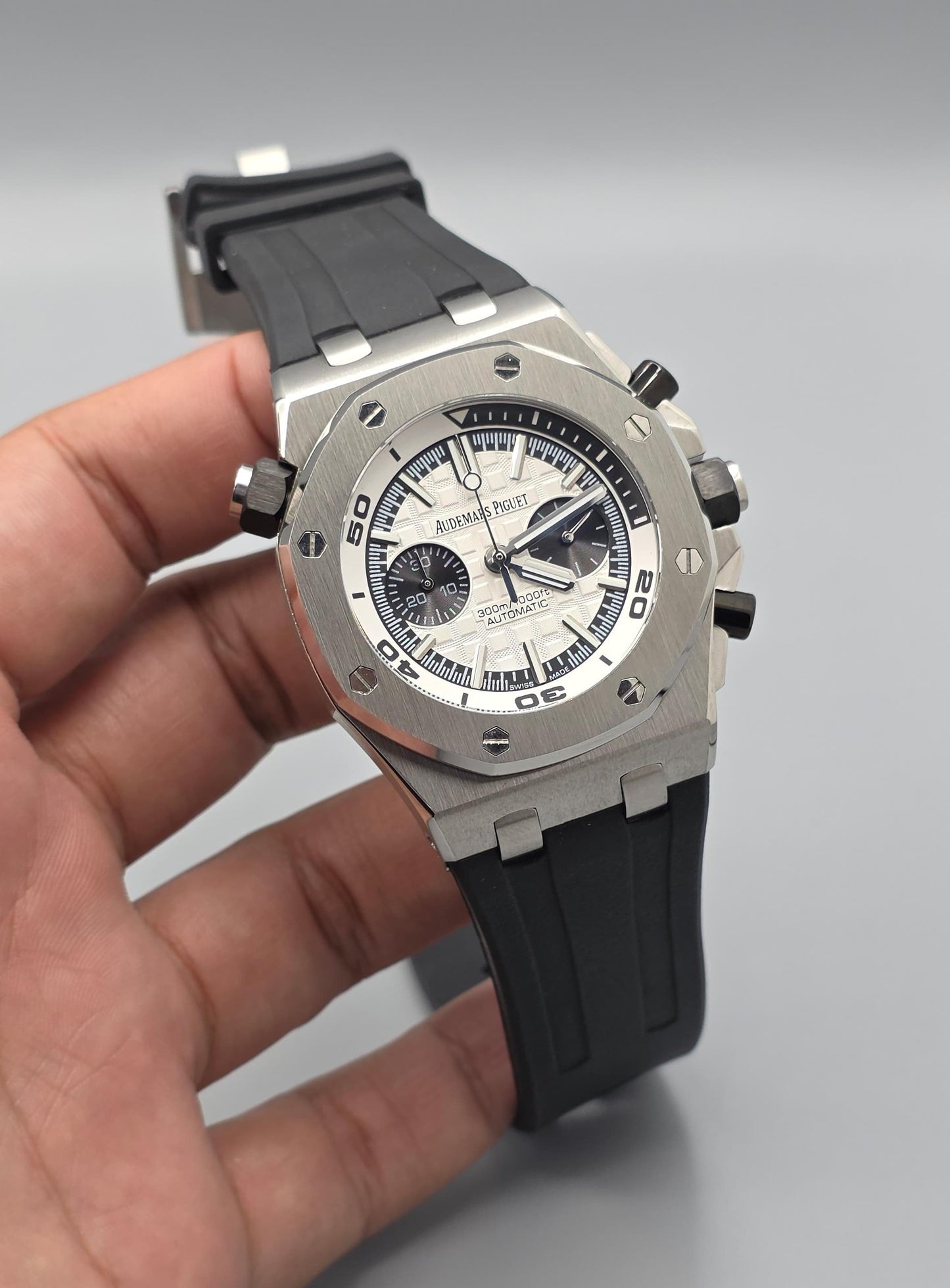 Luxury Octagonal Offshore Diver White Dial Watch