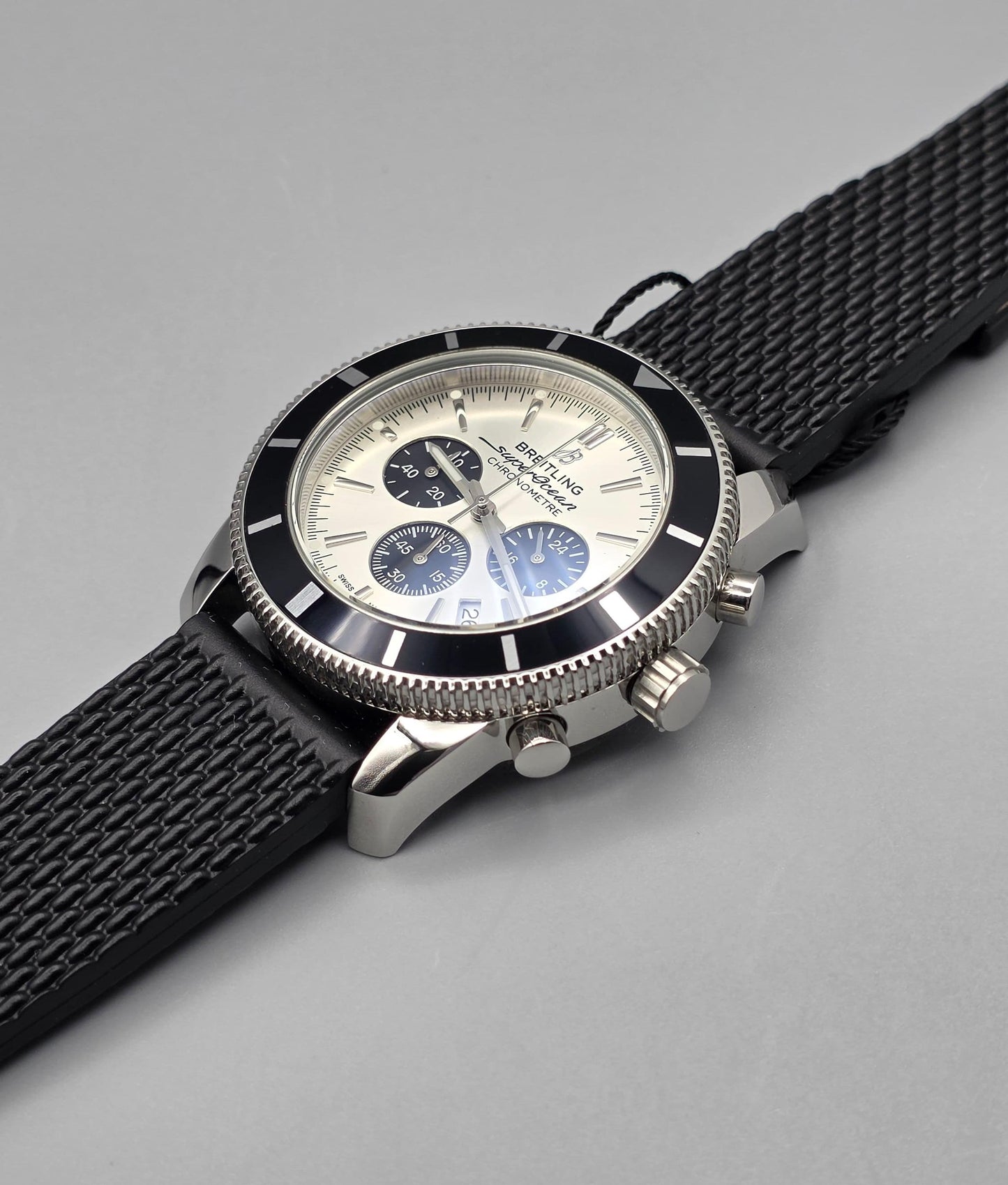 Premium Silver & Black Chronograph Sport Watch