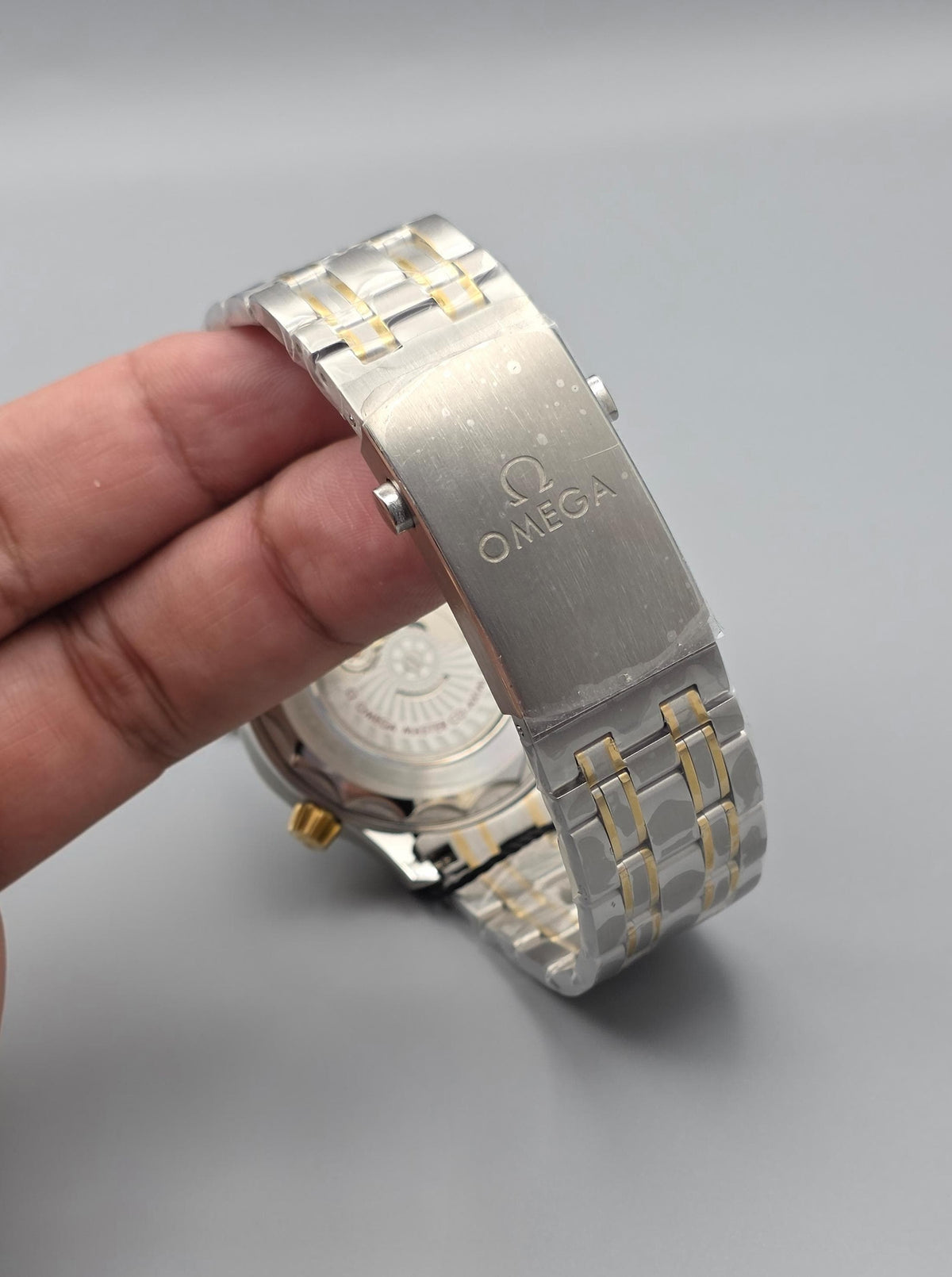 Premium Two-Tone Yellow Gold & Silver Blue Wave Dial Automatic Diver Luxury Watch