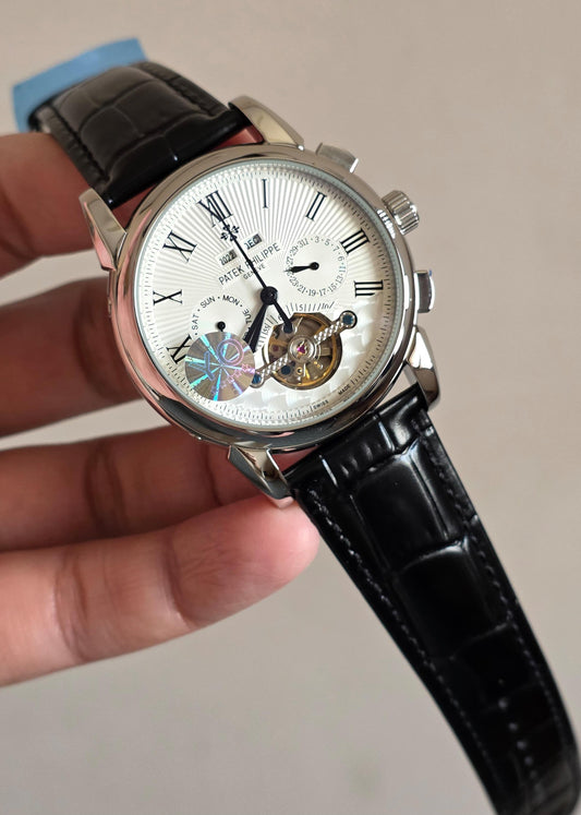 Luxury Open Heart Automatic Watch – Silver Edition