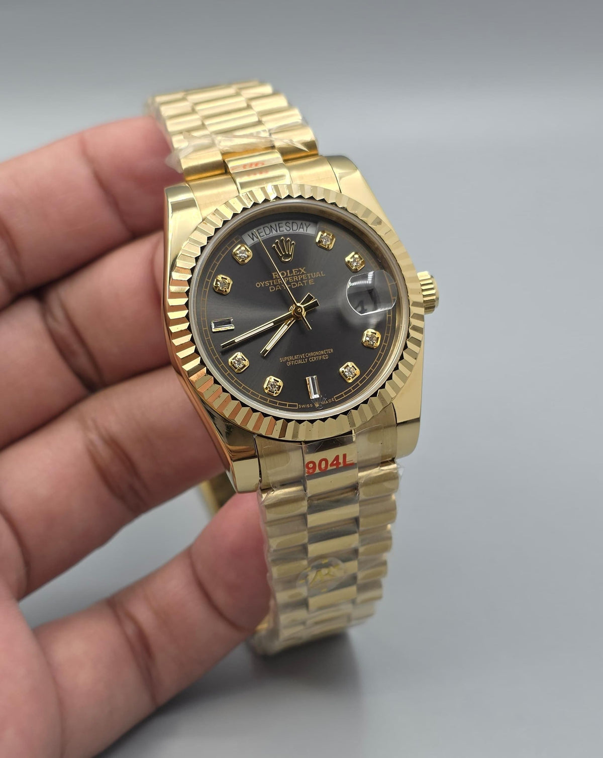 Premium Gold With Gray Day-Date Luxury Watch