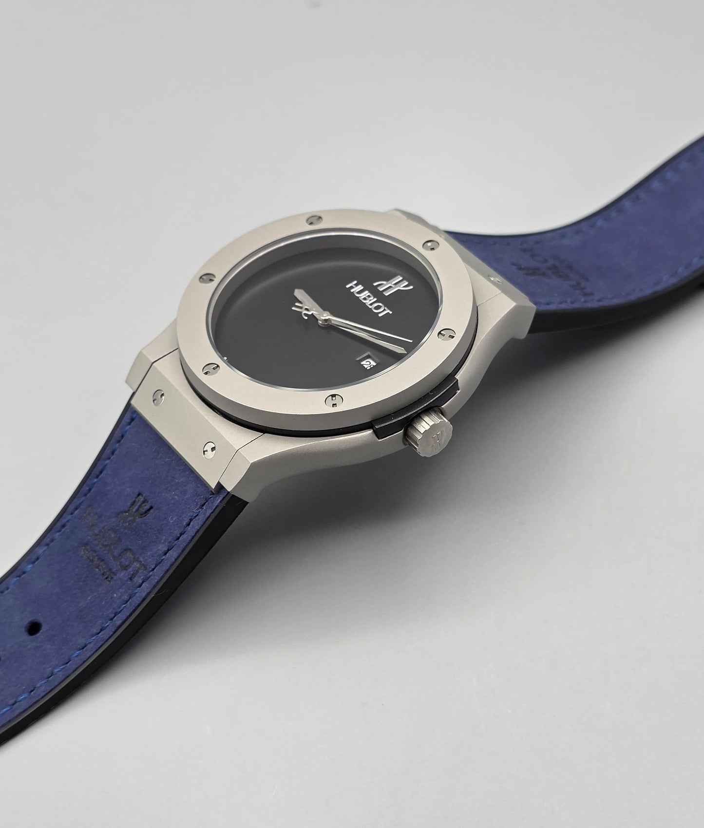 Premium Matte Grey Case Black Dial PVC Strap Automatic Watch