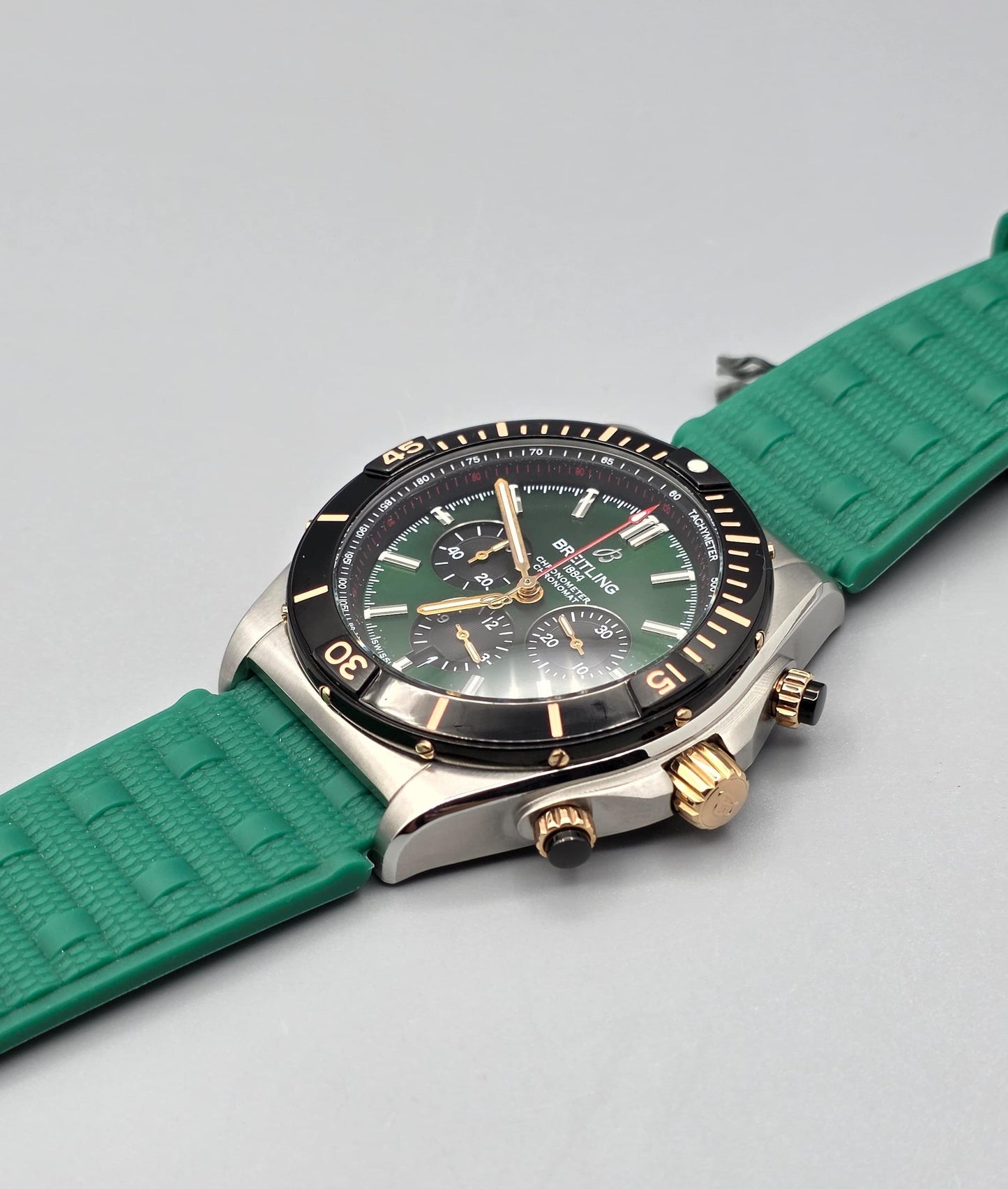 Green Chronograph Rubber Strap Watch