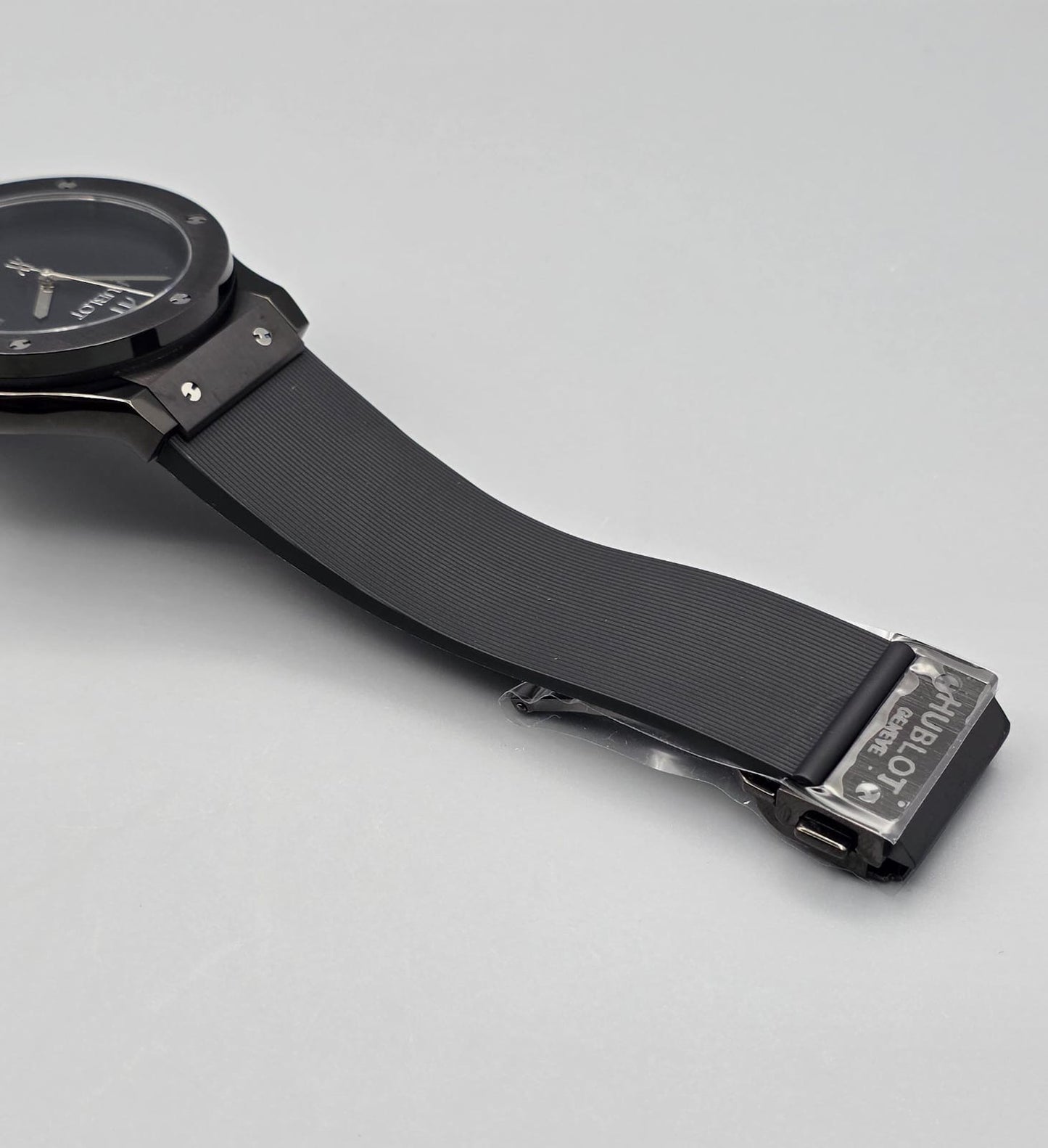 Premium All-Black Matte Rubber Strap Watch