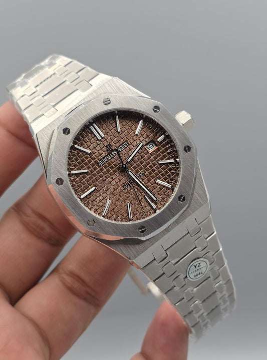 Luxury Men’s Stainless Steel Watch – Automatic Brown Dial
