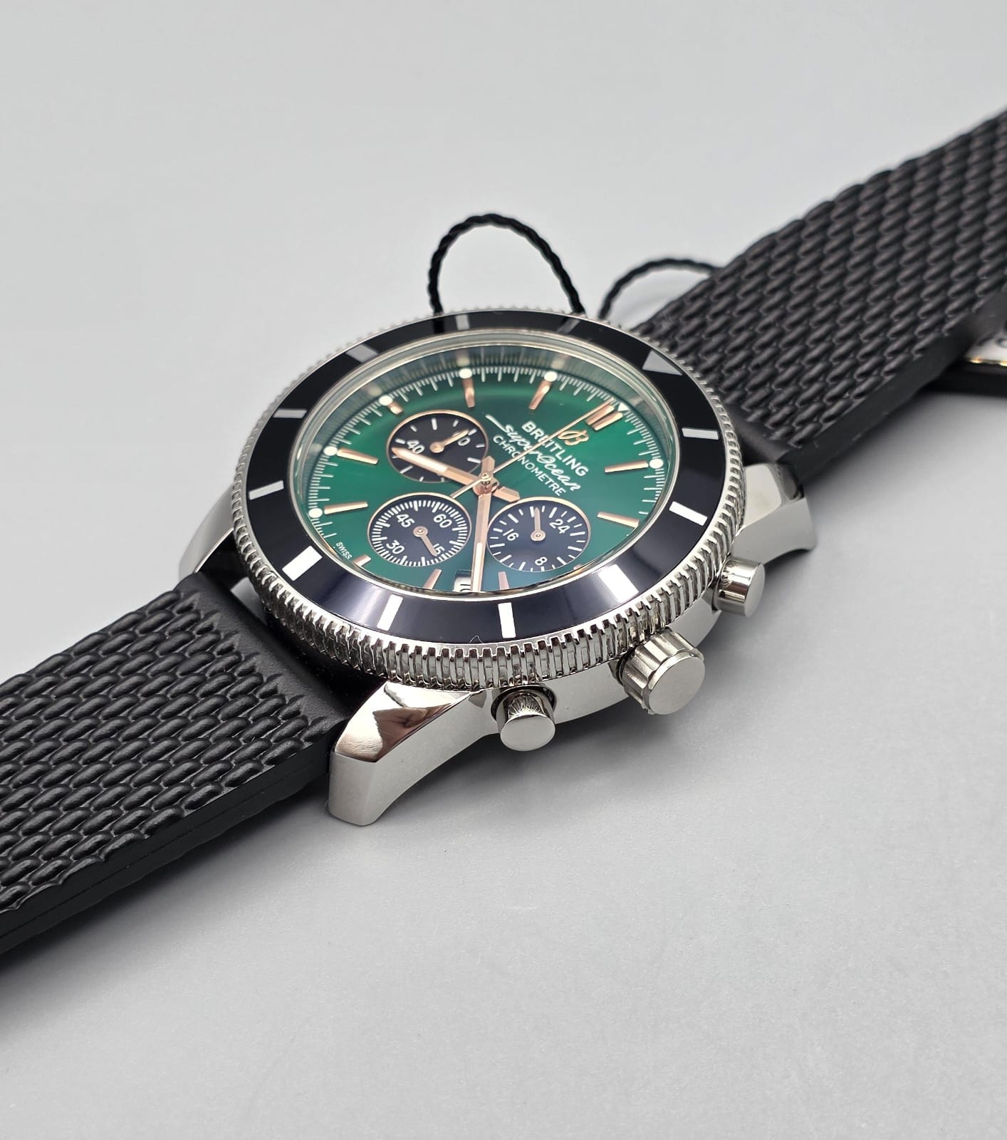 Premium Silver & Green Chronograph Sport Watch