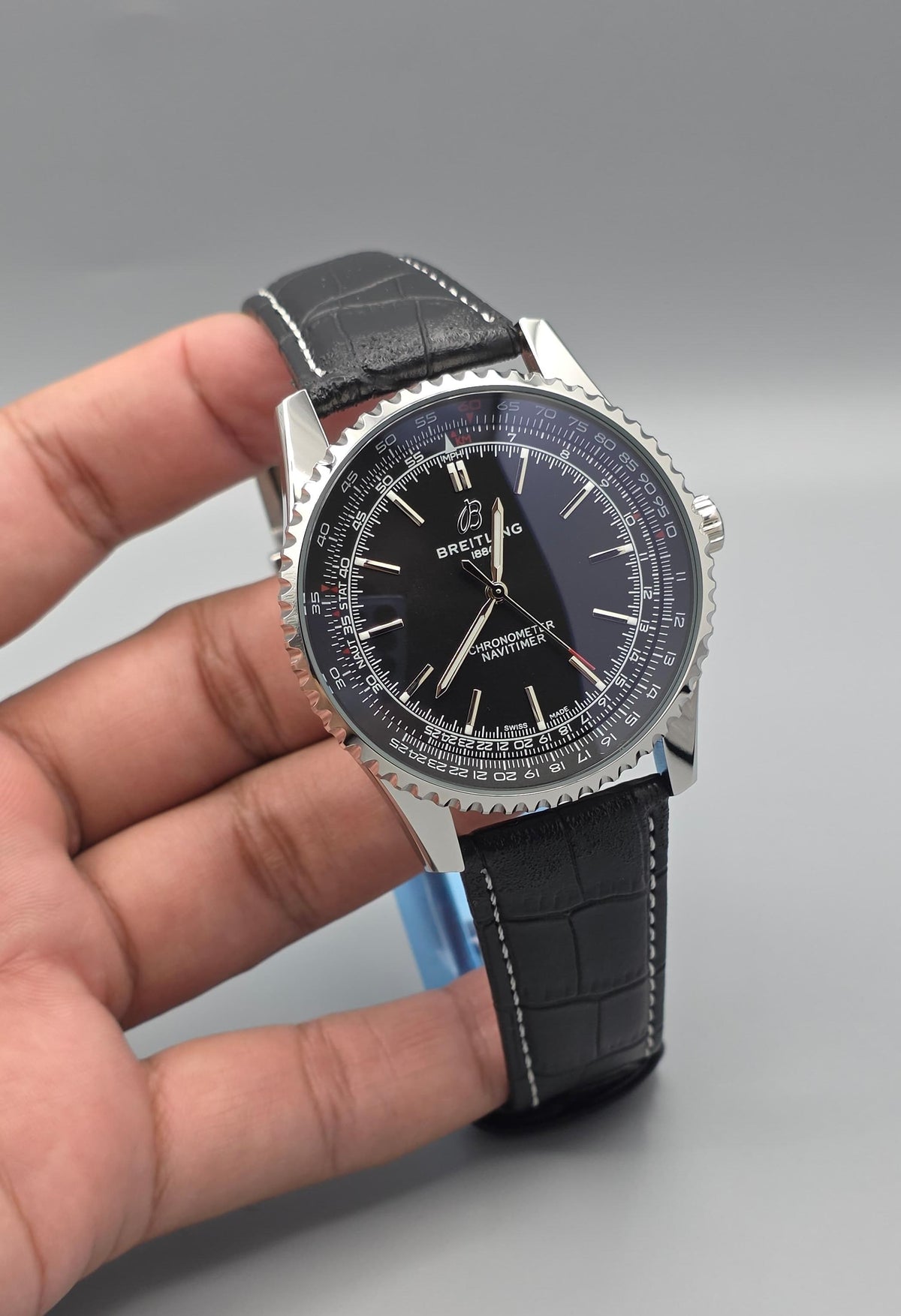 Premium Black Dial Automatic Luxury Watch – Black Leather Strap