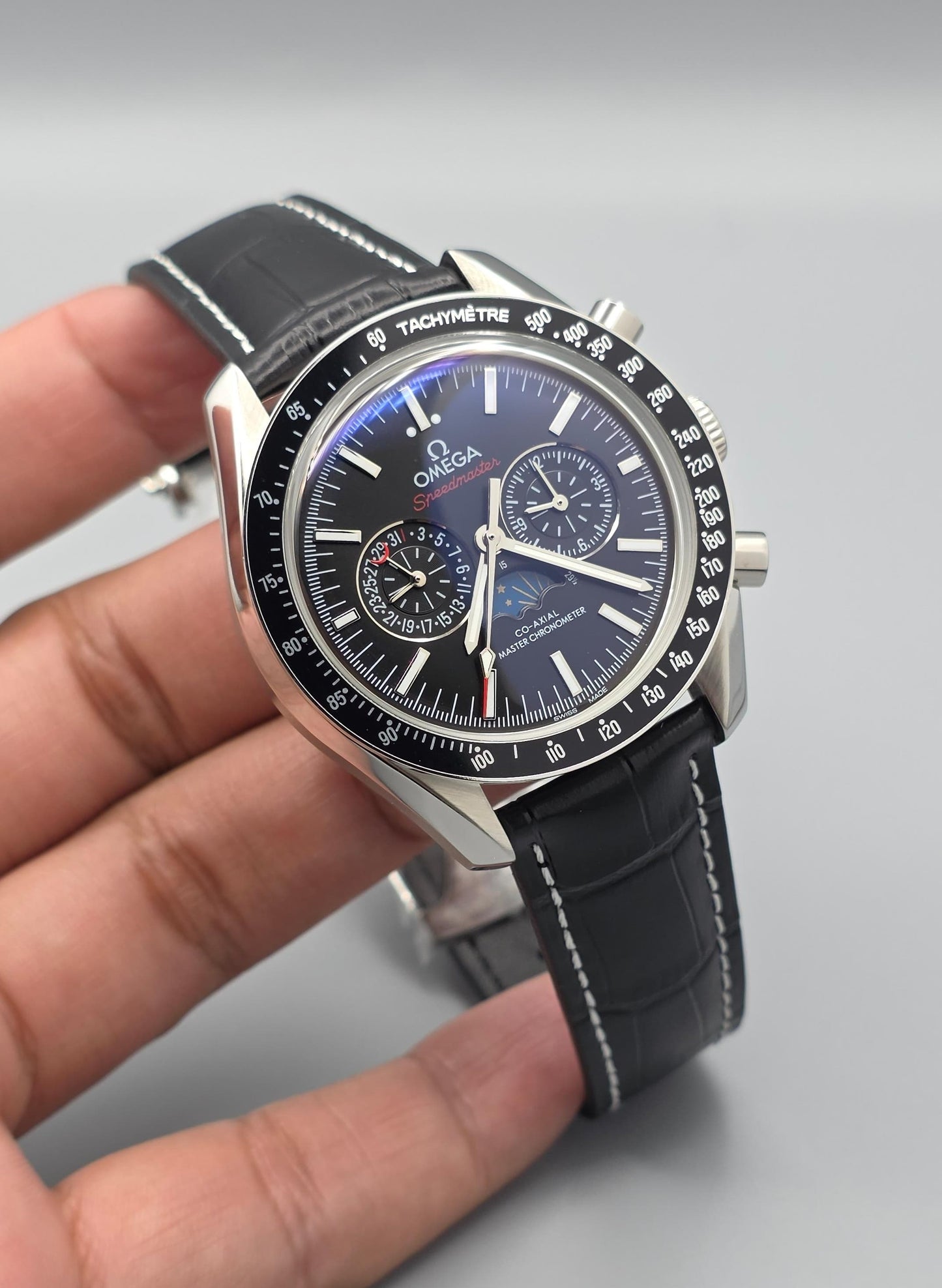 Luxury Moonphase Automatic – Black Leather Edition