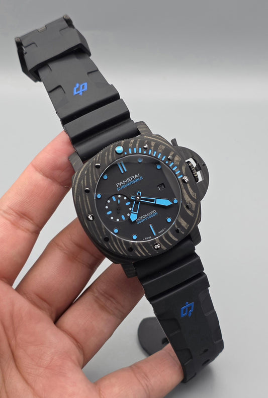 Stealth Carbon Diver Watch – Black Blue Edition