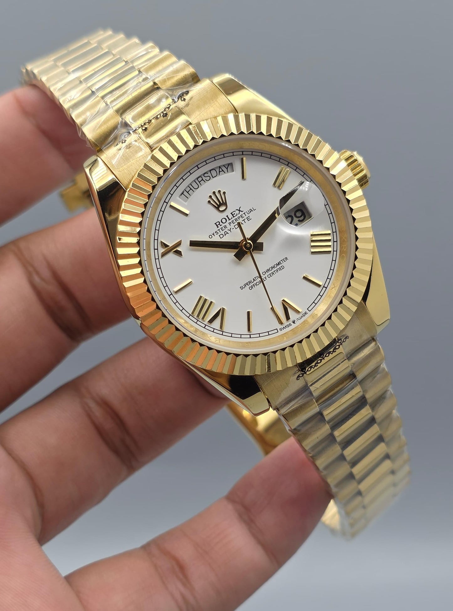High Quality Luxury Branded Watch - Day-Date White Dial