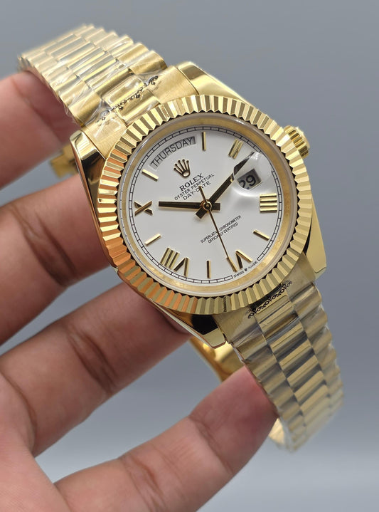High Quality Luxury Branded Watch - Day-Date White Dial