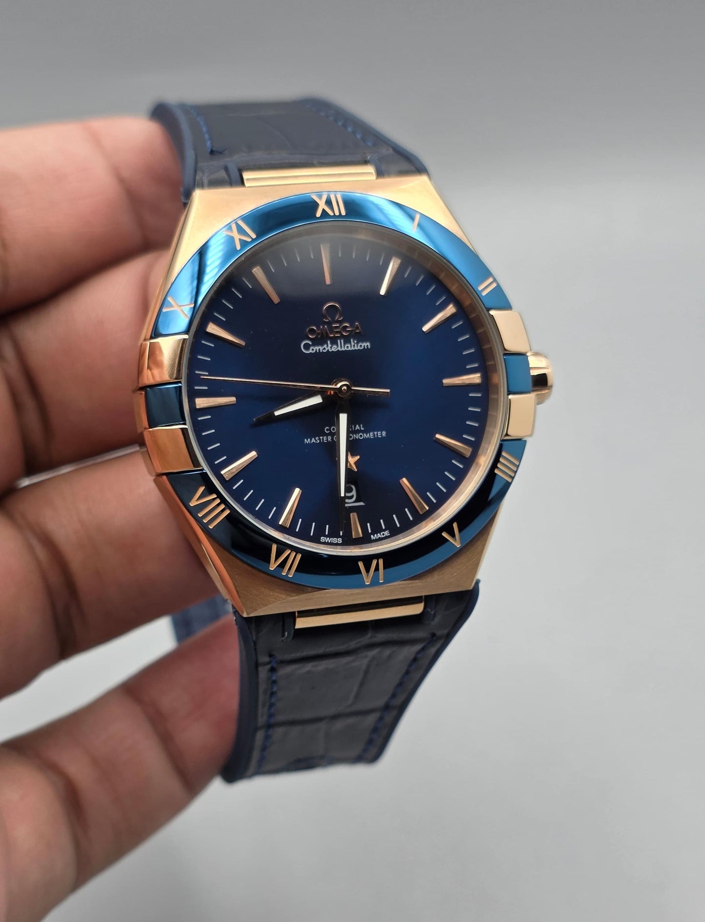 Luxury Rose Gold With Blue Dial Automatic