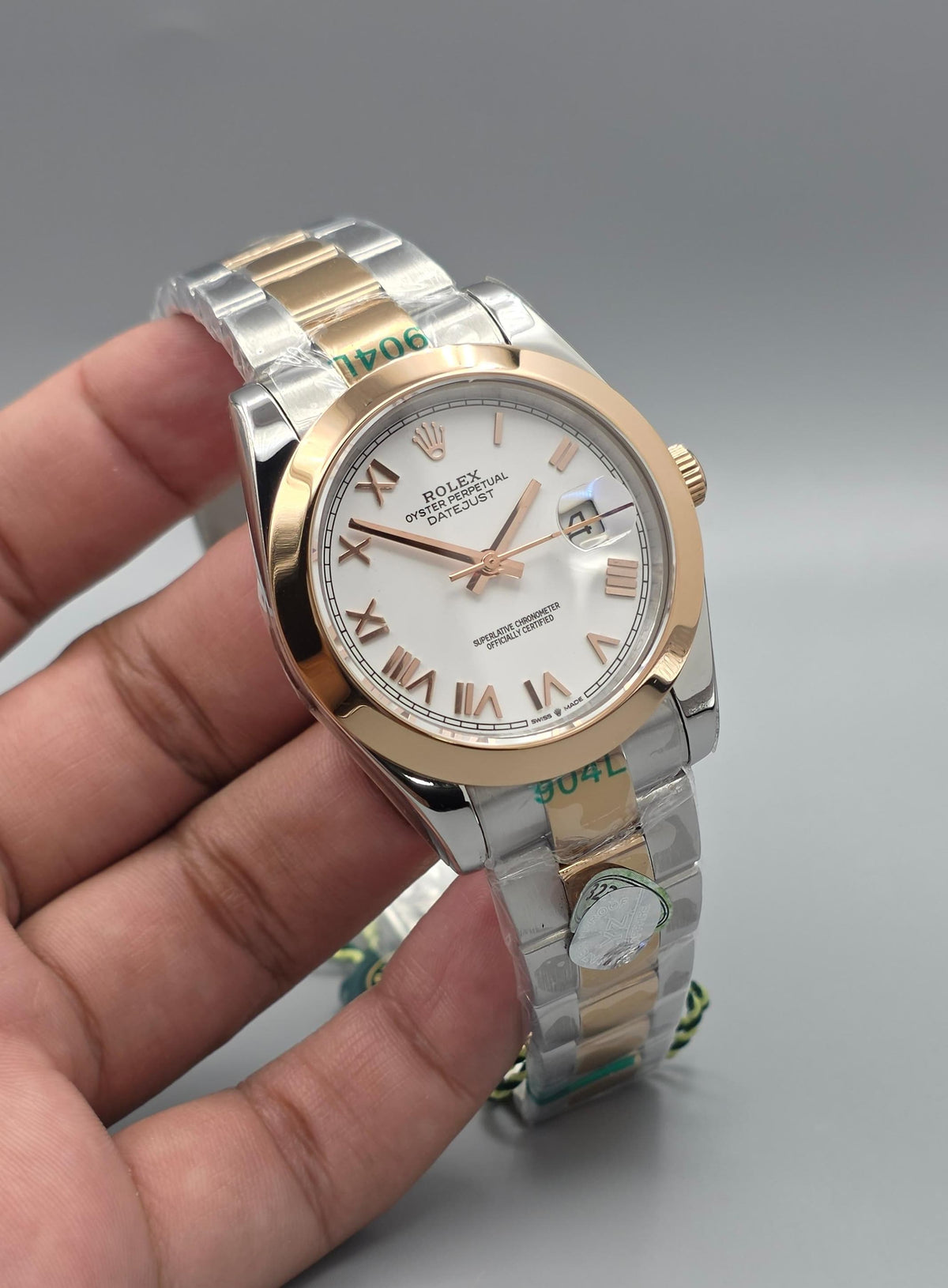 Premium Two-Tone Automatic Datejust – White Roman Dial Luxury Watch