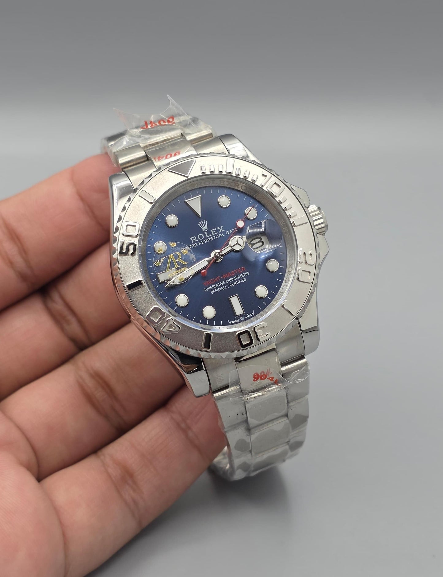 Blue Dial Silver Bezel Automatic Stainless Steel Watch