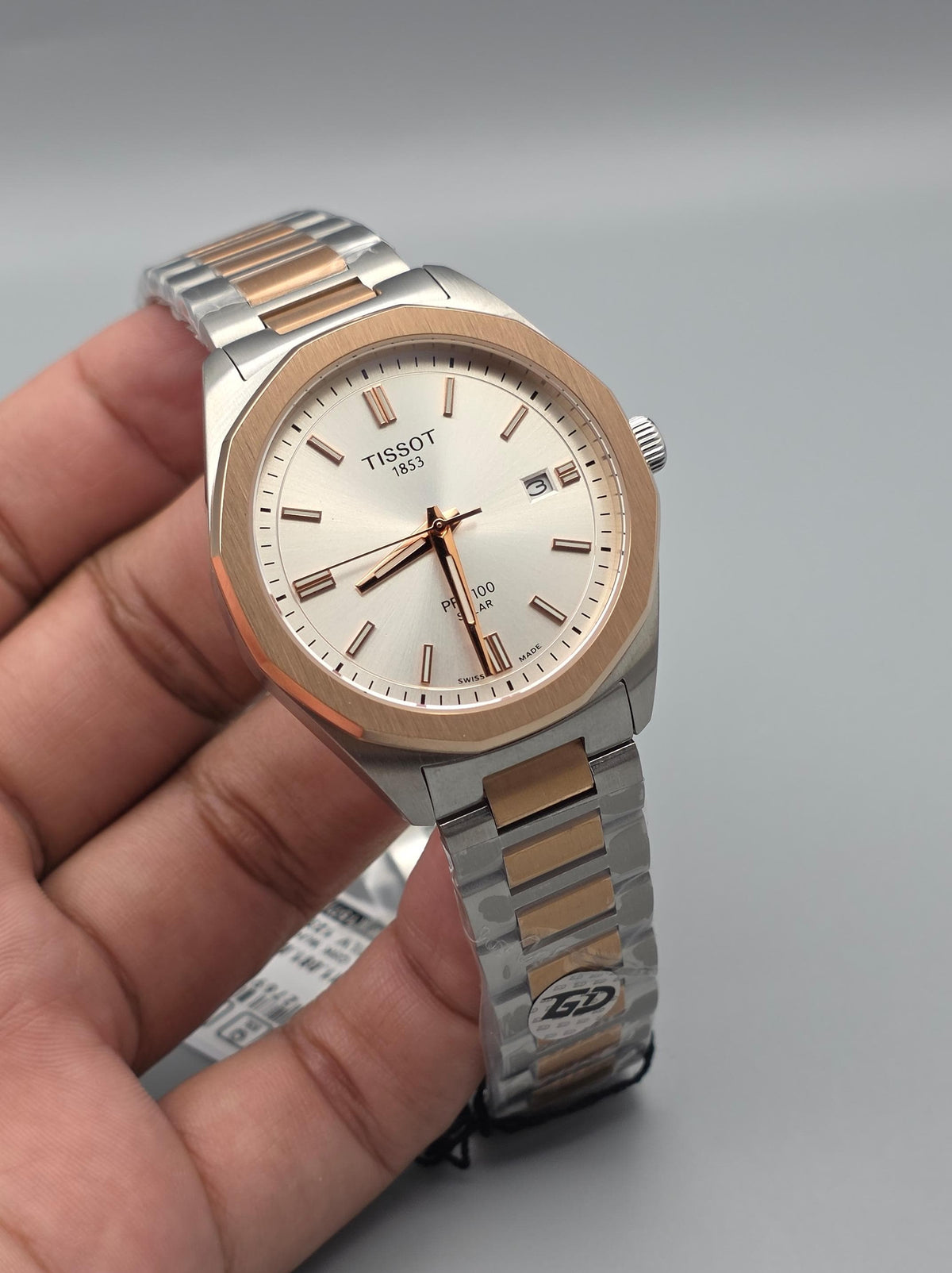 Premium Two-Tone Rose Gold & Silver White Dial Octagonal Automatic Luxury Watch