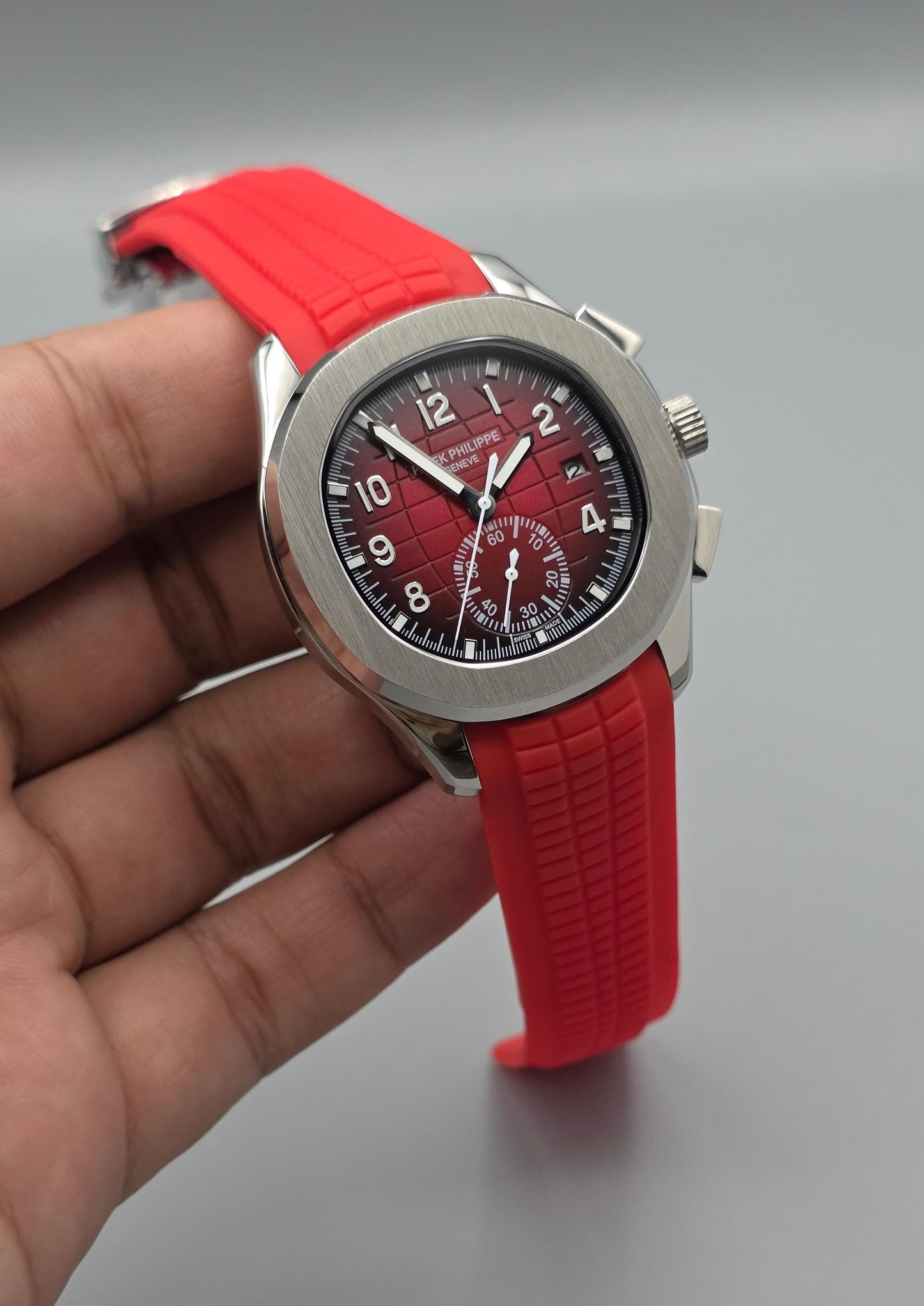 Luxury Cherry Red & Steel Automatic – Sport Elegance Edition