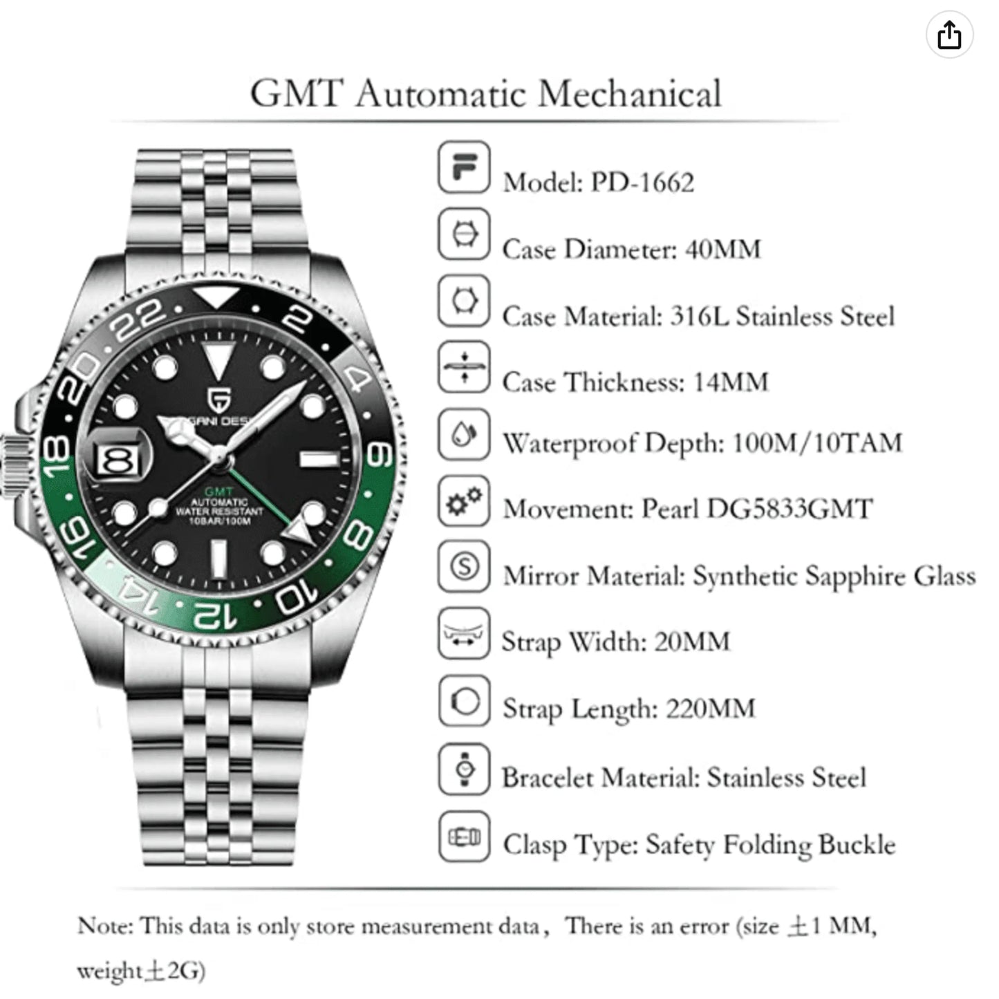 Pagani Design PD-1662 G.M.T Sprite Edition