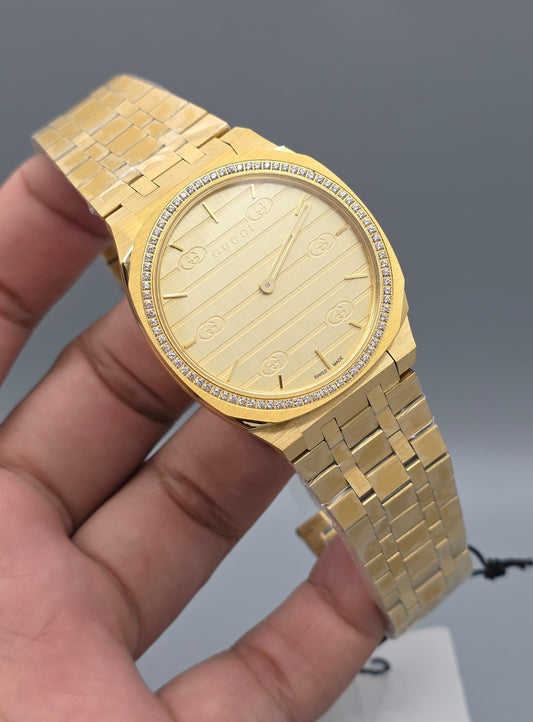 Luxury Ultra Slim Gold Watch – Gold Dial with Zarcoon Bezel