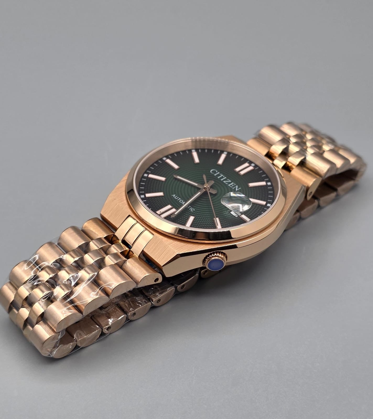 Luxury Smoky Green Automatic – Full Rose Gold Edition