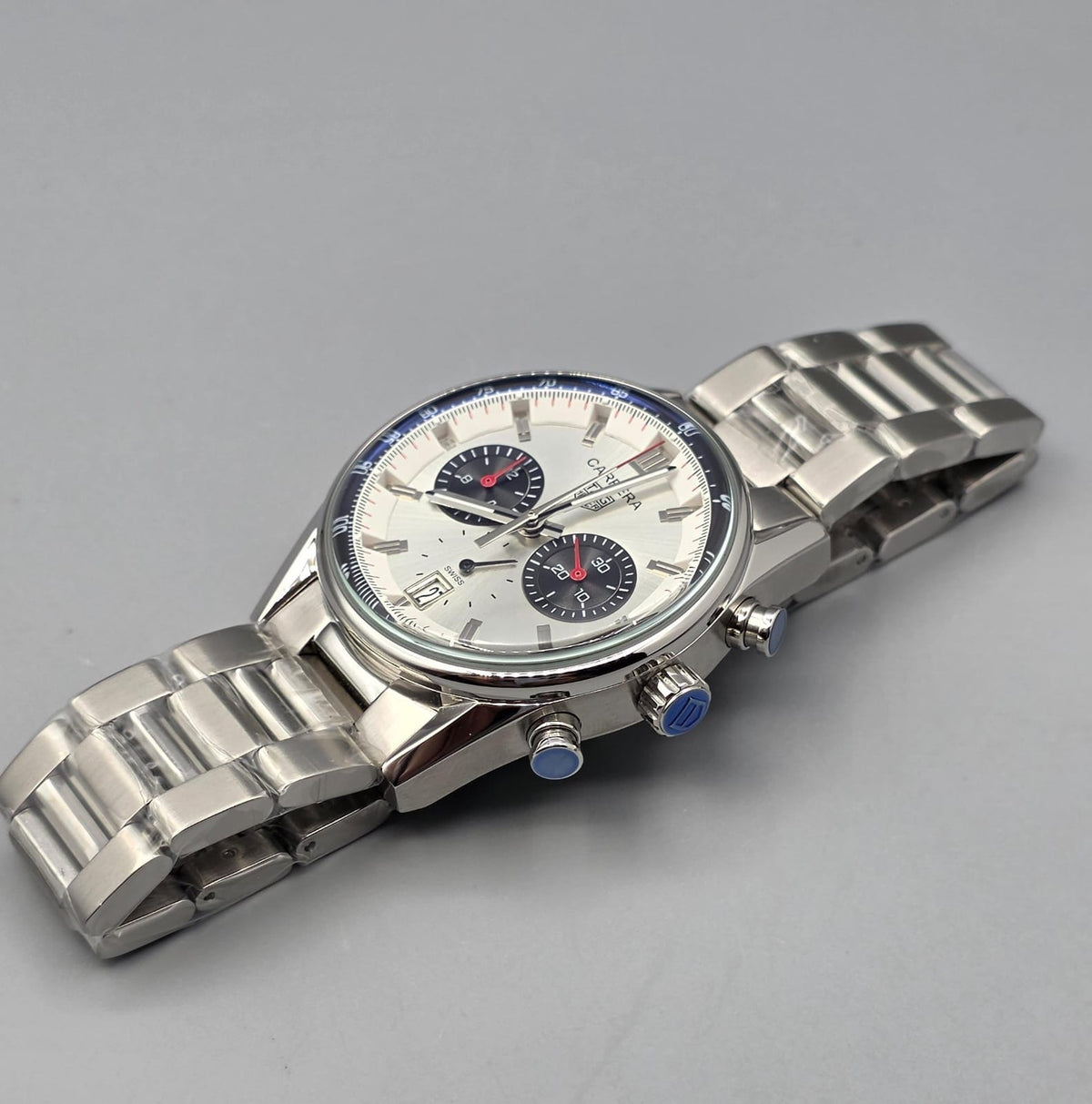 Premium Stainless Steel Silver Dial Chronograph Luxury Watch
