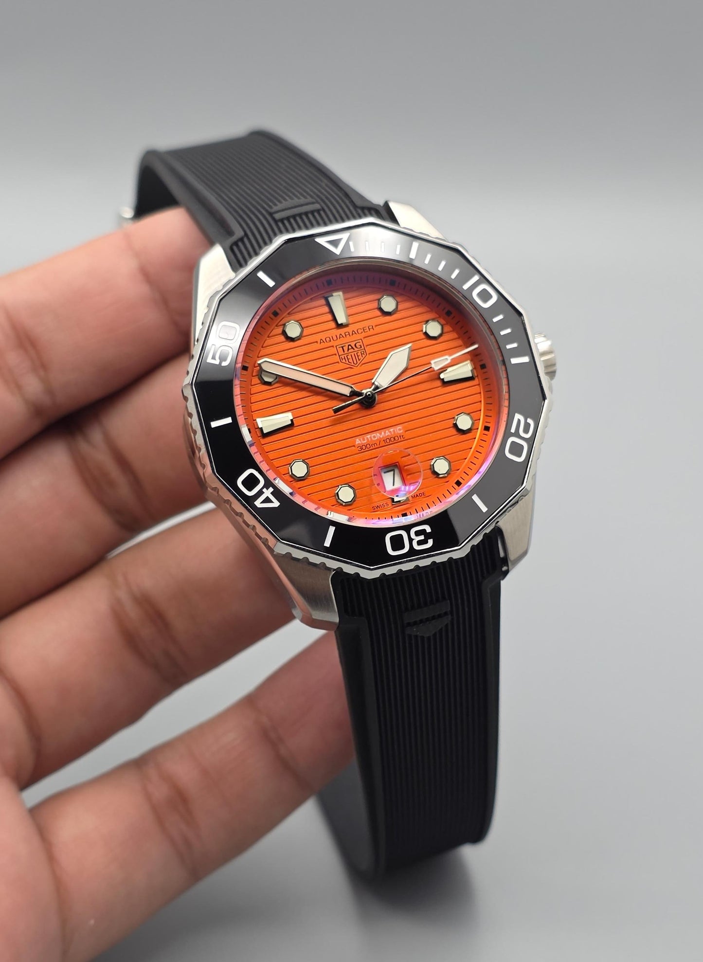 Premium Orange Dial Automatic Dive-Style Watch