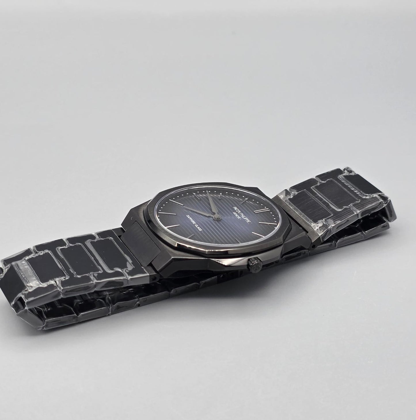 Elegant Black Dial Stainless Steel Watch