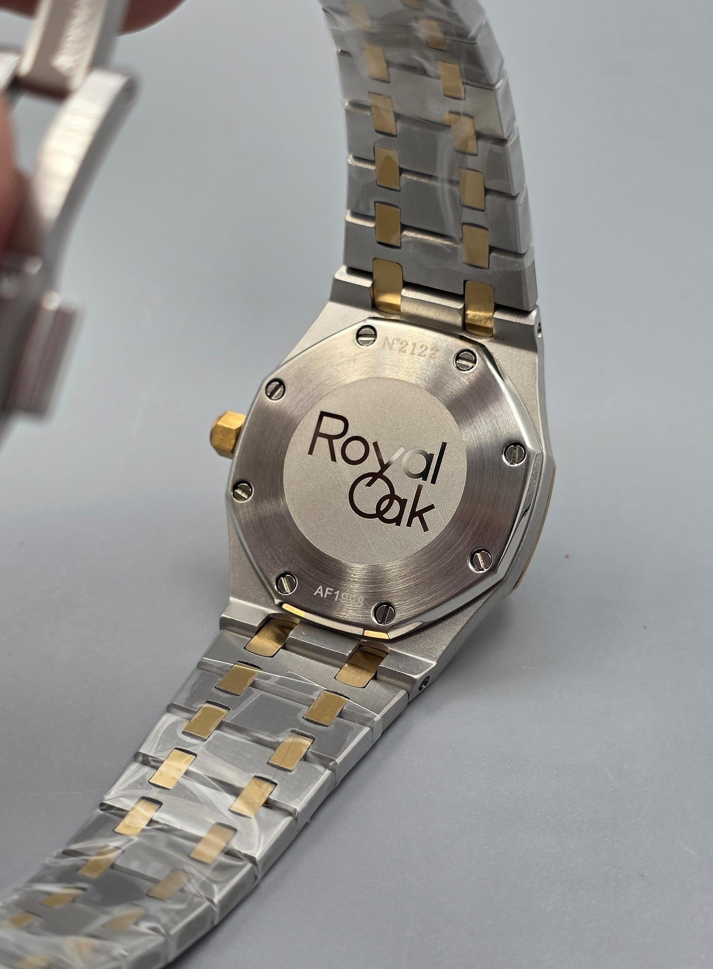 Luxury Two-Tone Diamond Bezel Black Dial Ladies Watch