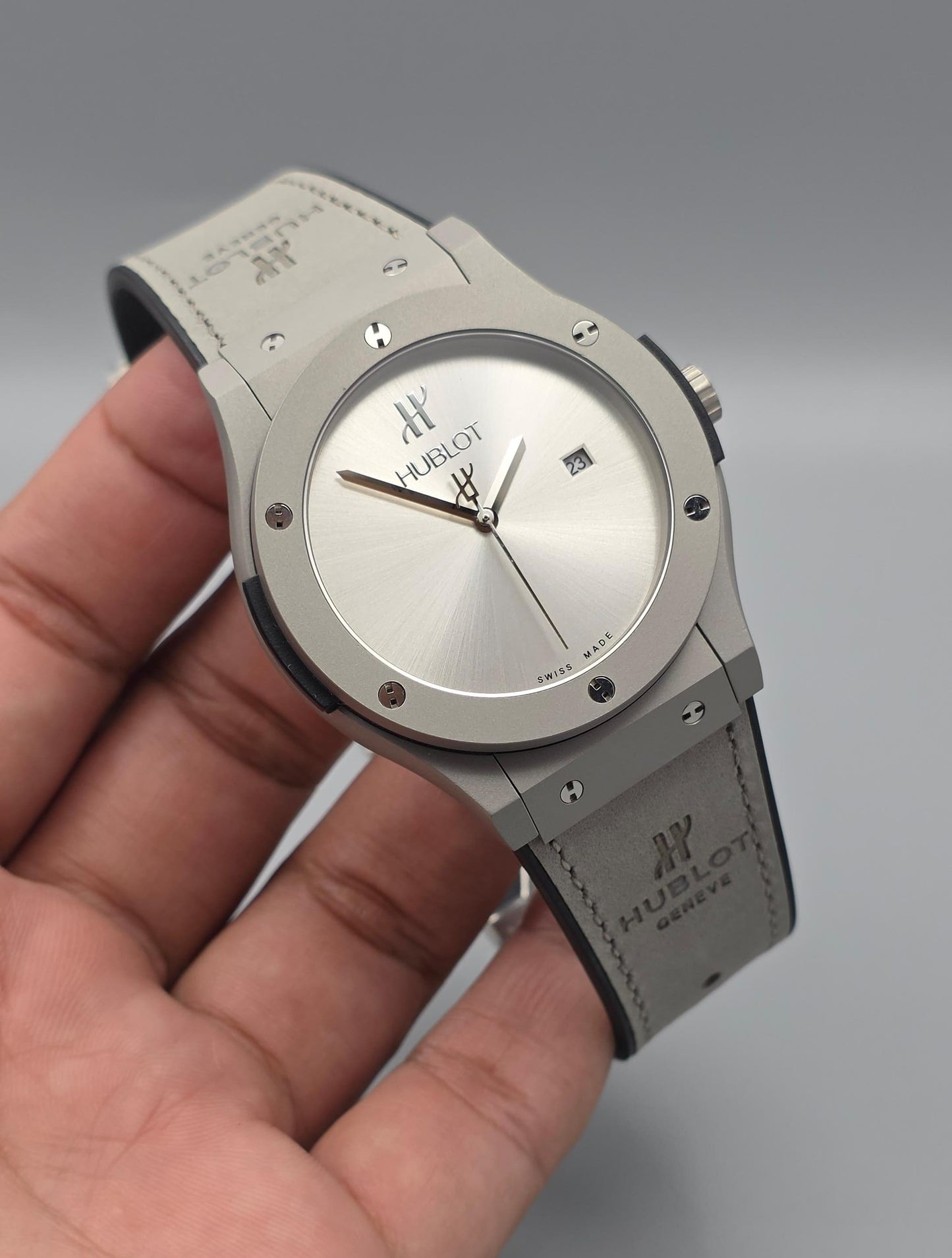 Premium Grey Sunray Automatic Strap Watch