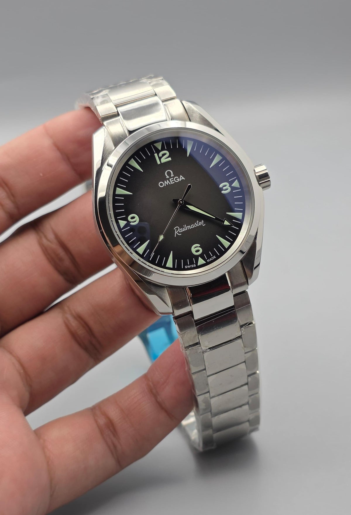 Premium Stainless Steel Dark Grey Dial Automatic Luxury Watch