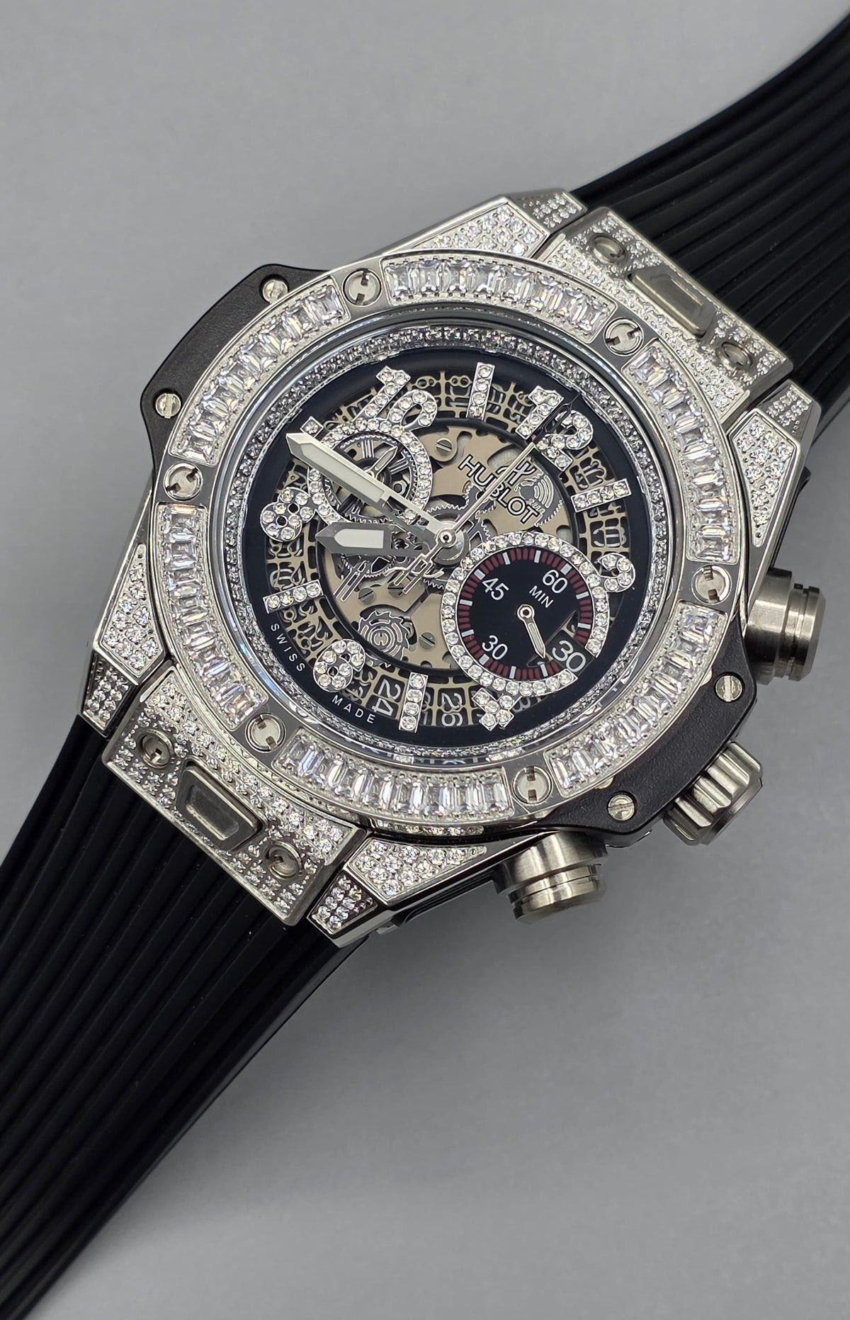 Premium Iced-Out Skeleton Chronograph Watch
