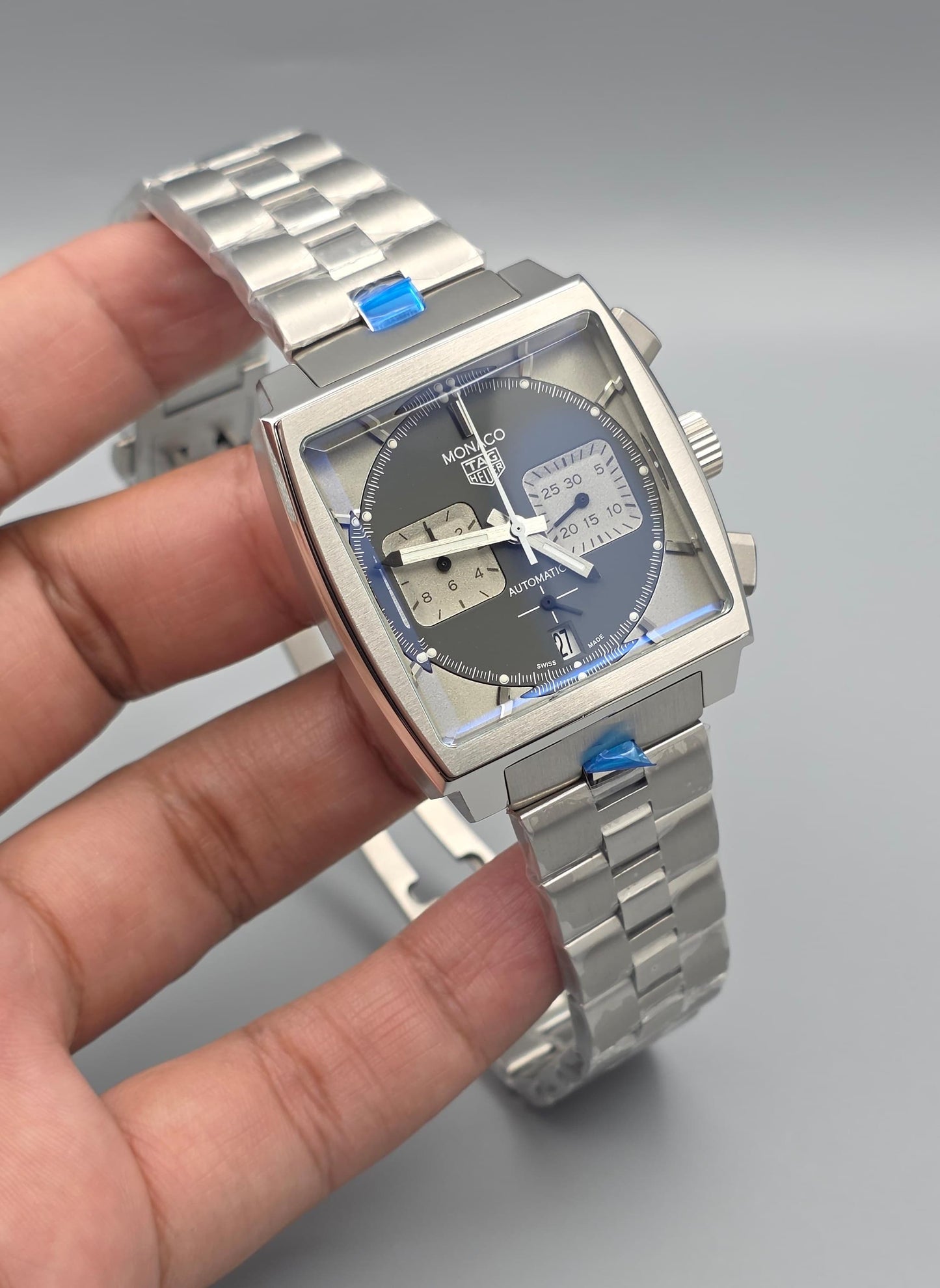 Luxury Square Chronograph – Monaco Style Steel Edition