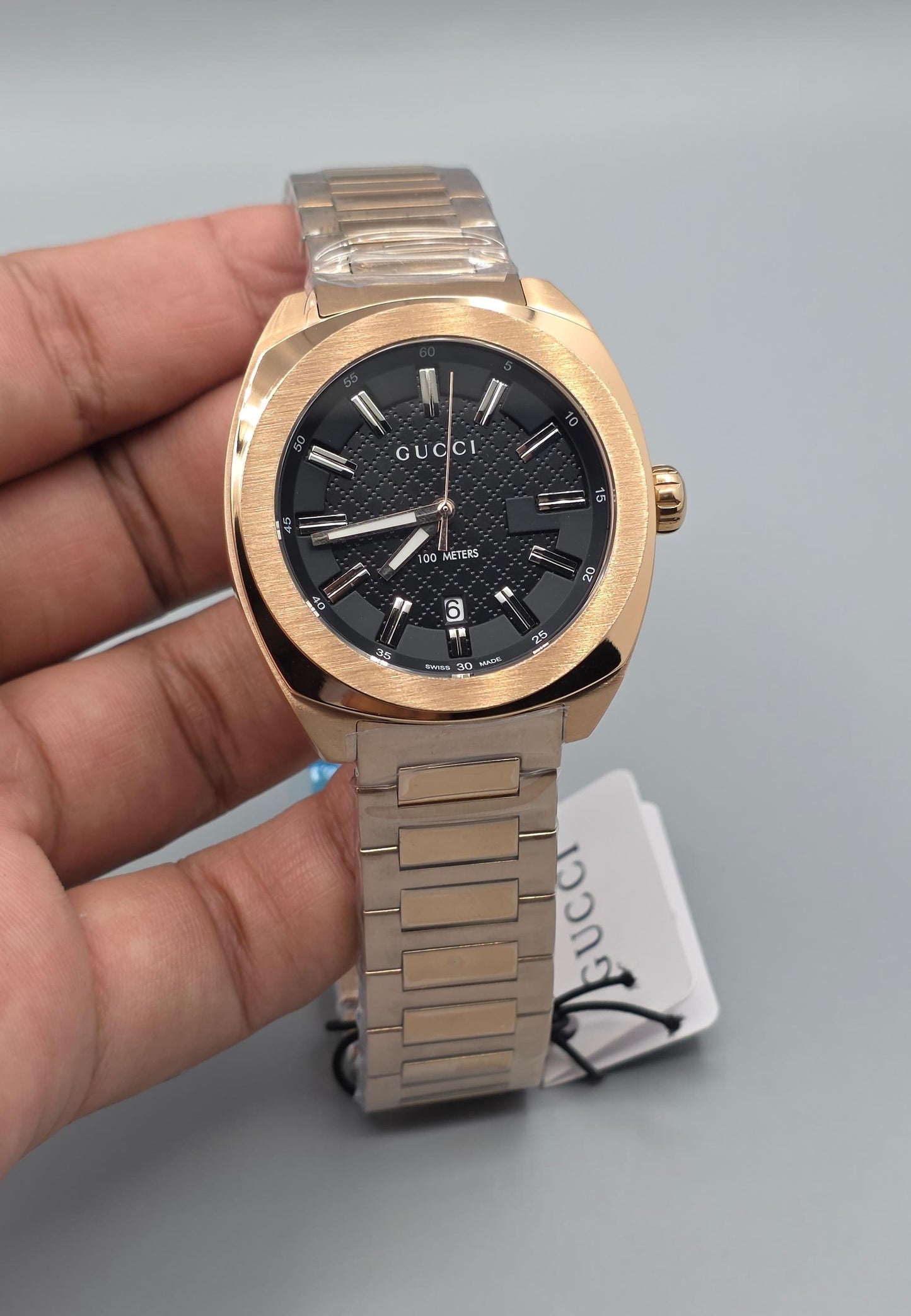 Luxury Full Rose Gold Texture Black Dial Edition