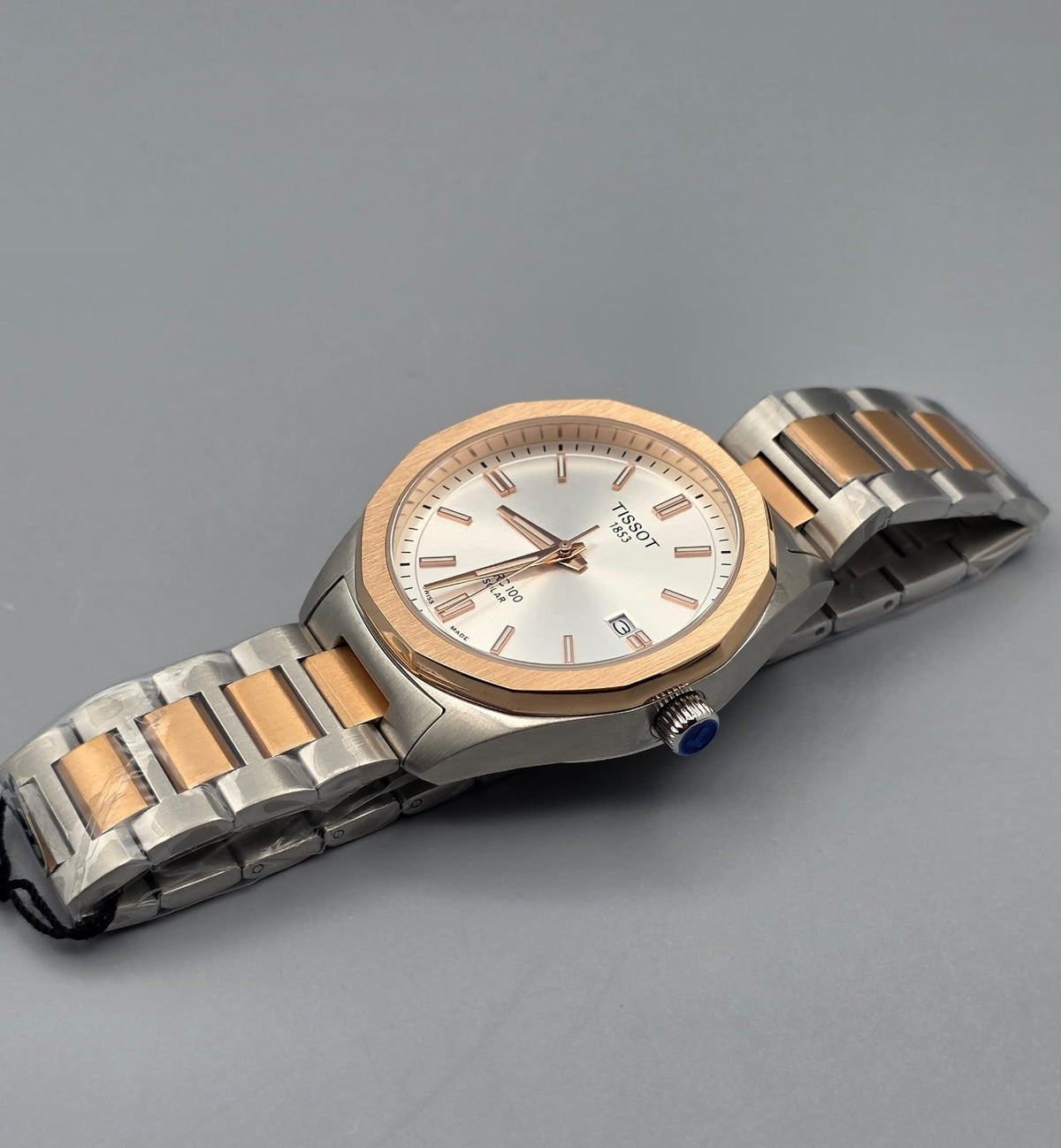 Premium Two-Tone Rose Gold & Silver White Dial Octagonal Automatic Luxury Watch