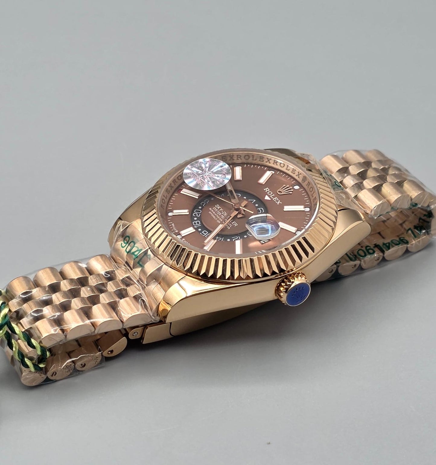Luxury Brown Dial Dual-Time Watch – Rose Gold Finish