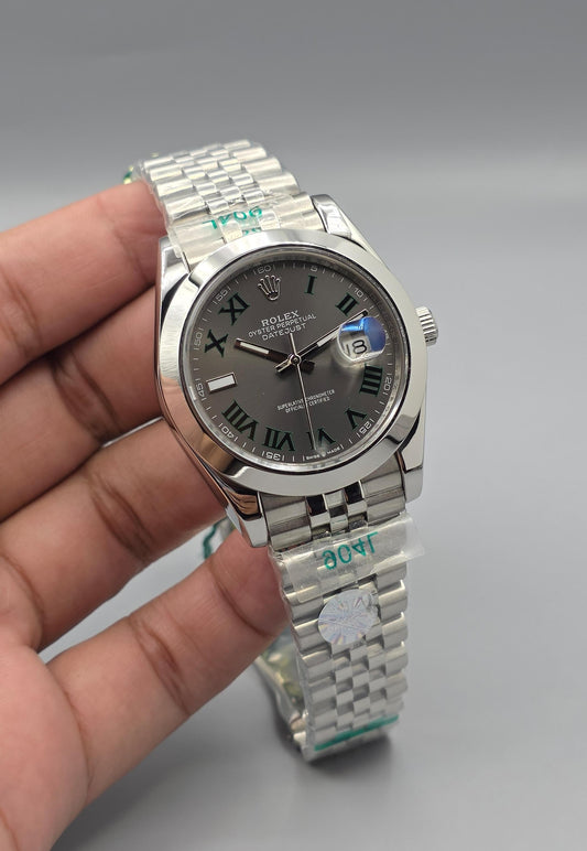 Premium Stainless Steel Slate Grey Wimbledon Dial Luxury Watch