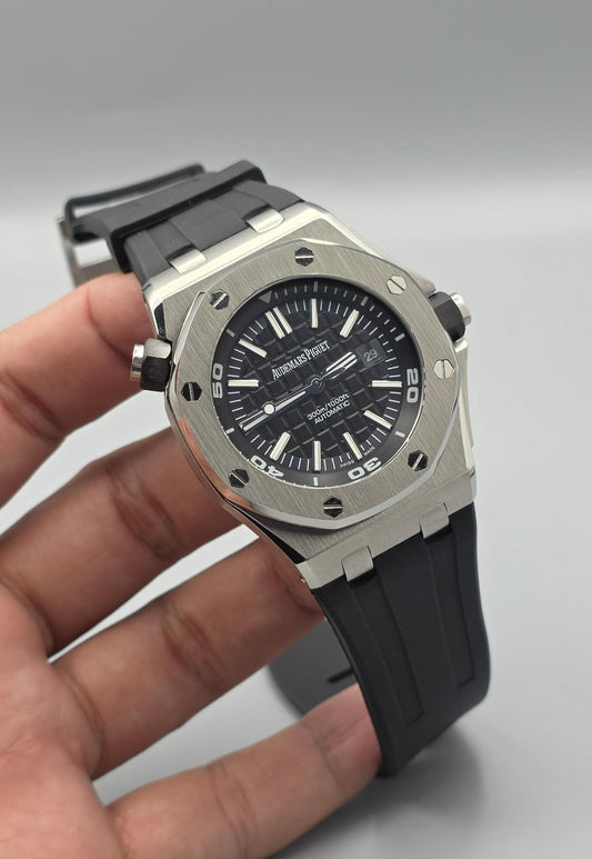 Luxury Octagonal Offshore Diver Black Dial Automatic Watch