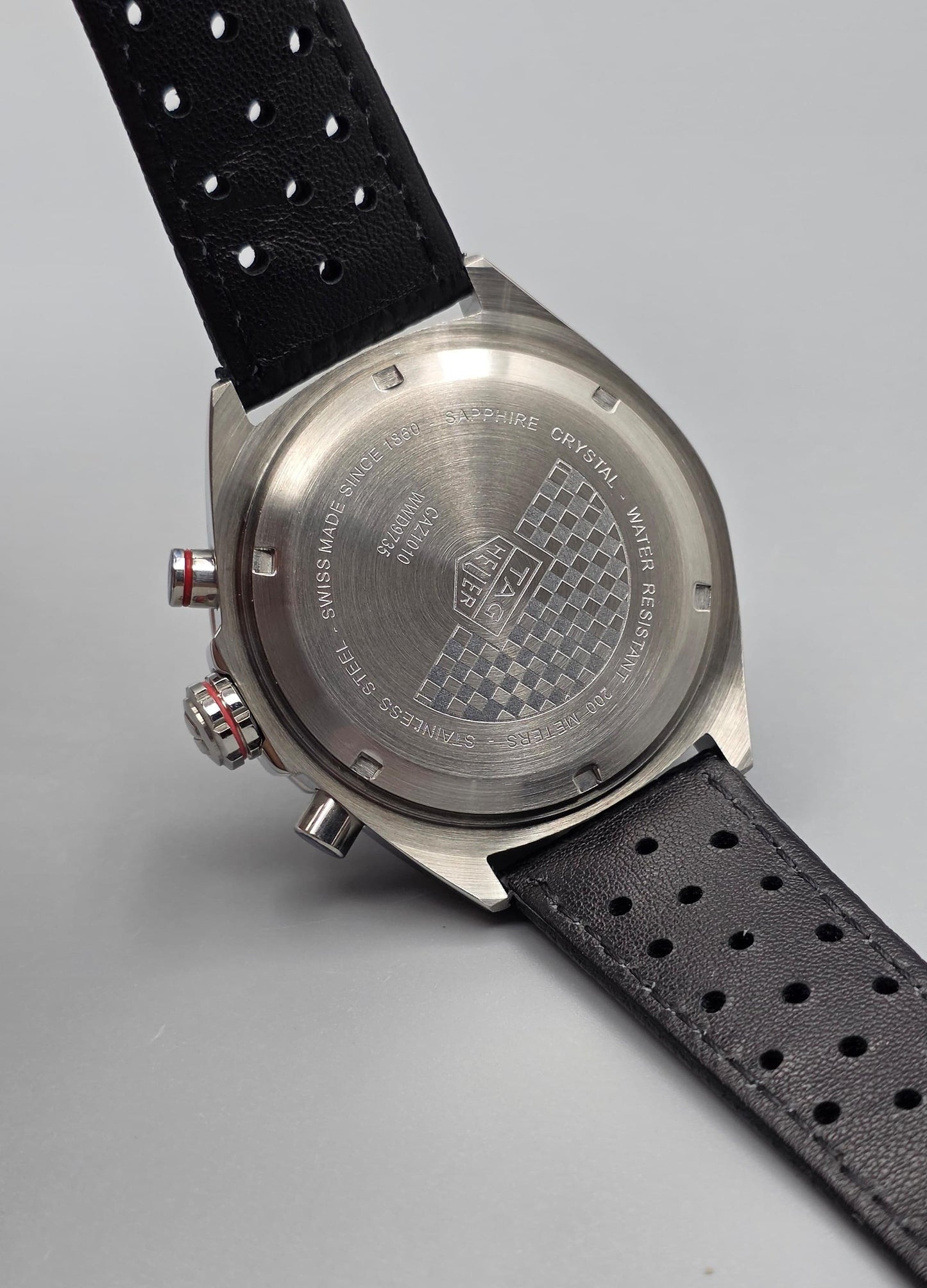 Green Dial Sport Chronograph Watch – Black Leather Strap
