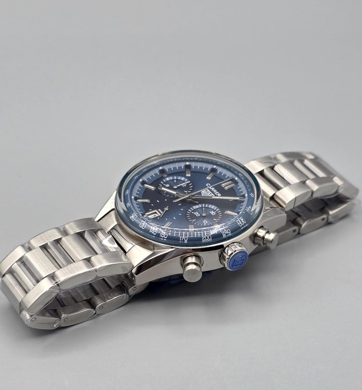 Blue Dial Chronograph Stainless Steel Watch