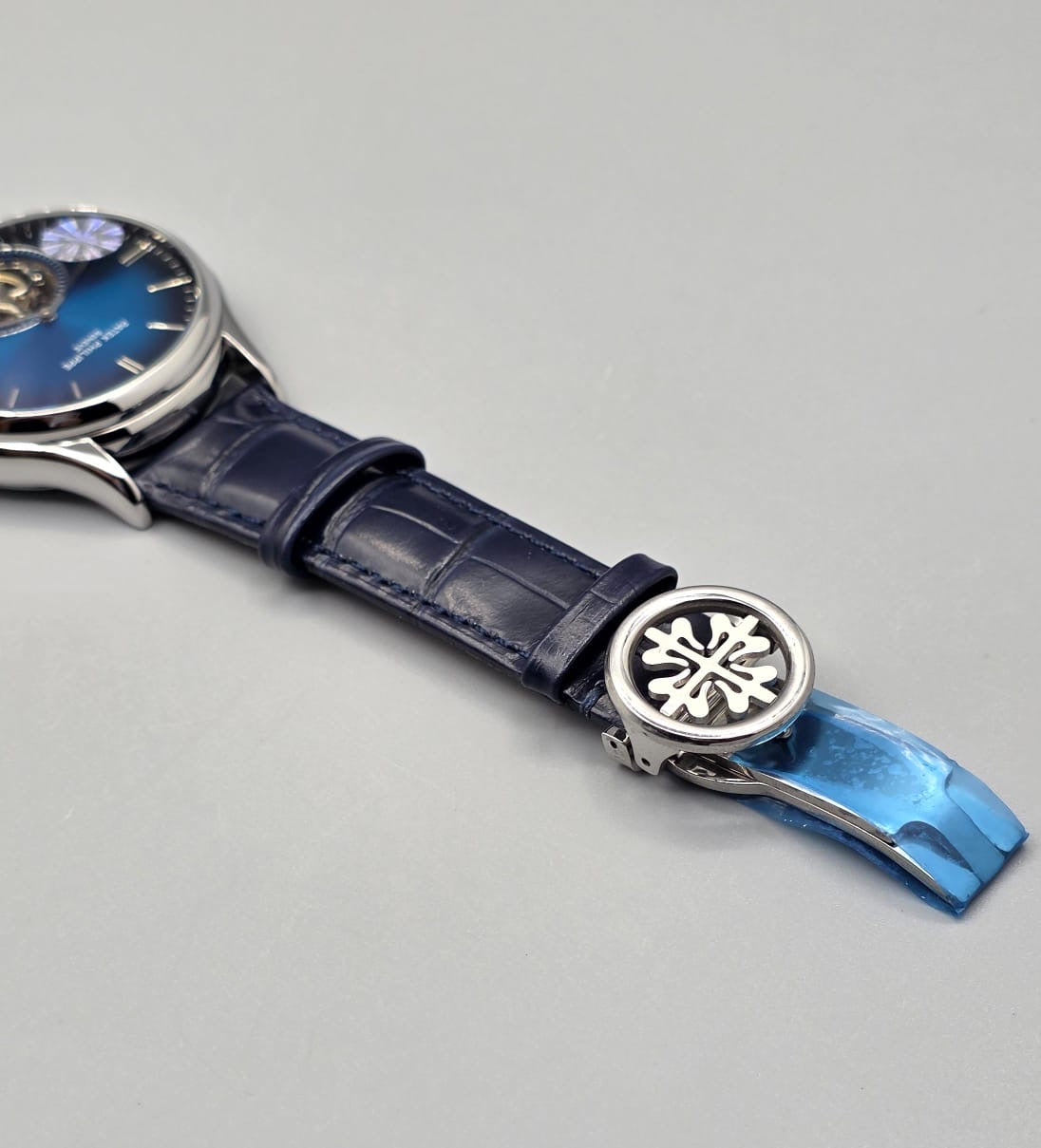 Premium Blue Dial Open-Heart Automatic Watch