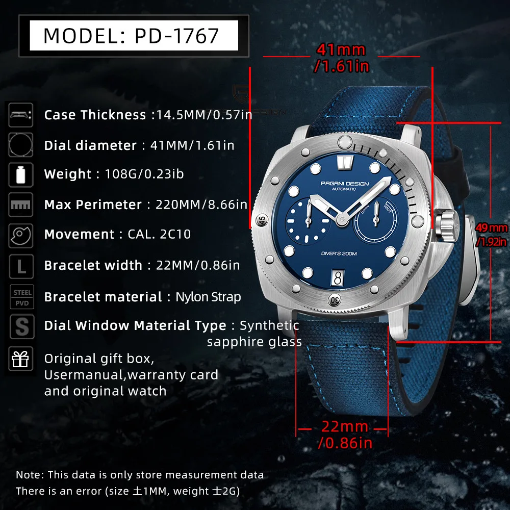 Pagani Design PD-1767 Silver-Blue