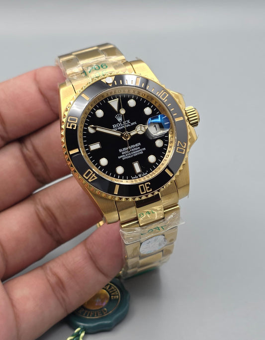 Premium Gold With Black Dial Automatic Luxury Watch