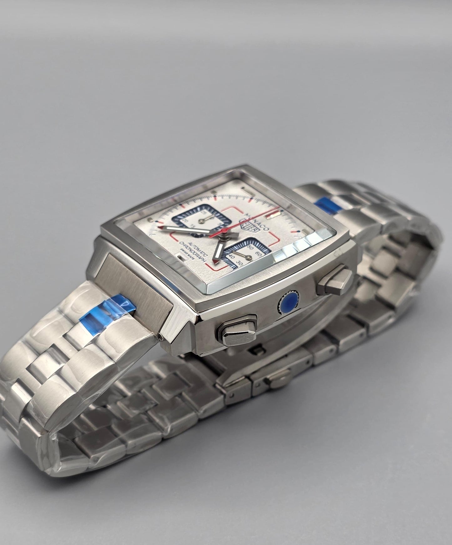 Luxury Square Chronograph – Monaco Style White Dial Edition