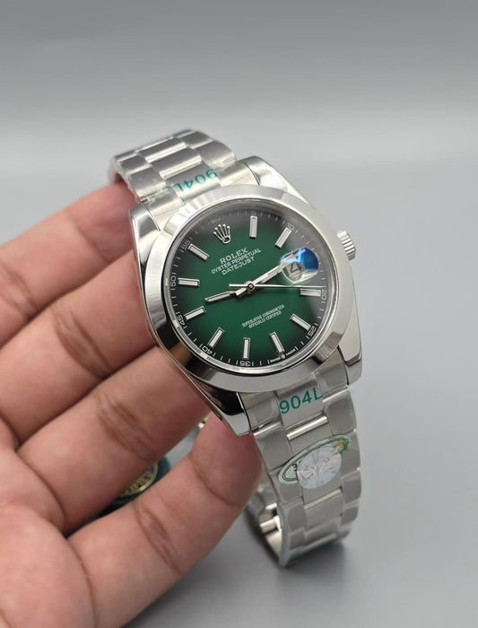 Premium Stainless Steel Sunburst Green Dial Luxury Automatic Watch