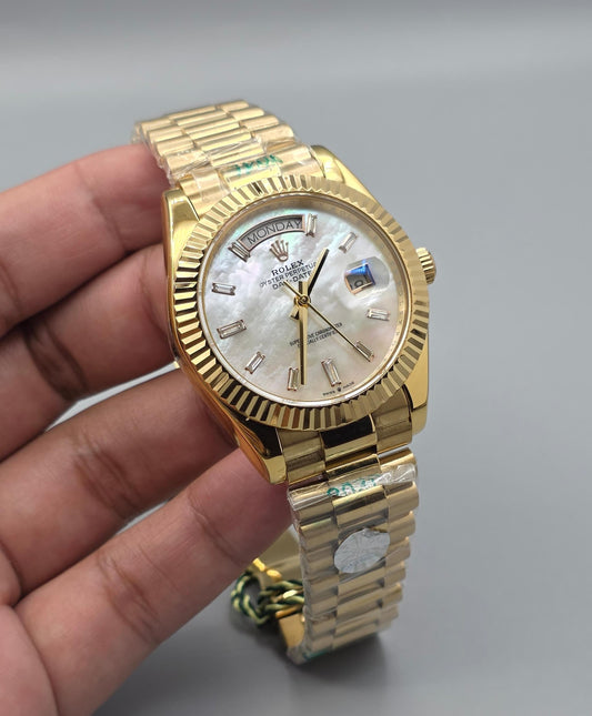 Premium Gold Day-Date M.O.P Dial Luxury Watch
