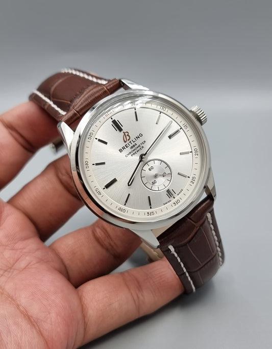 High Quality Luxury Branded Watch - Silver & Brown