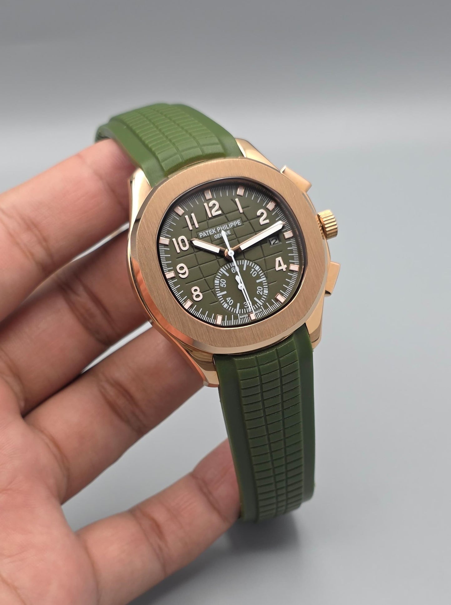 Luxury Olive Green & Rose Gold Automatic – Sport Elegance Edition
