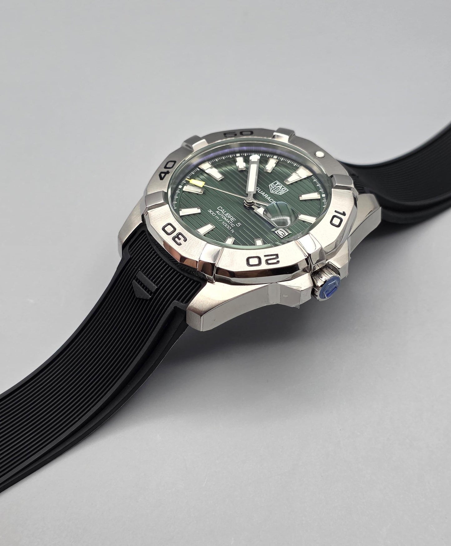 Premium Olive Green Dial Automatic Rubber Strap Watch