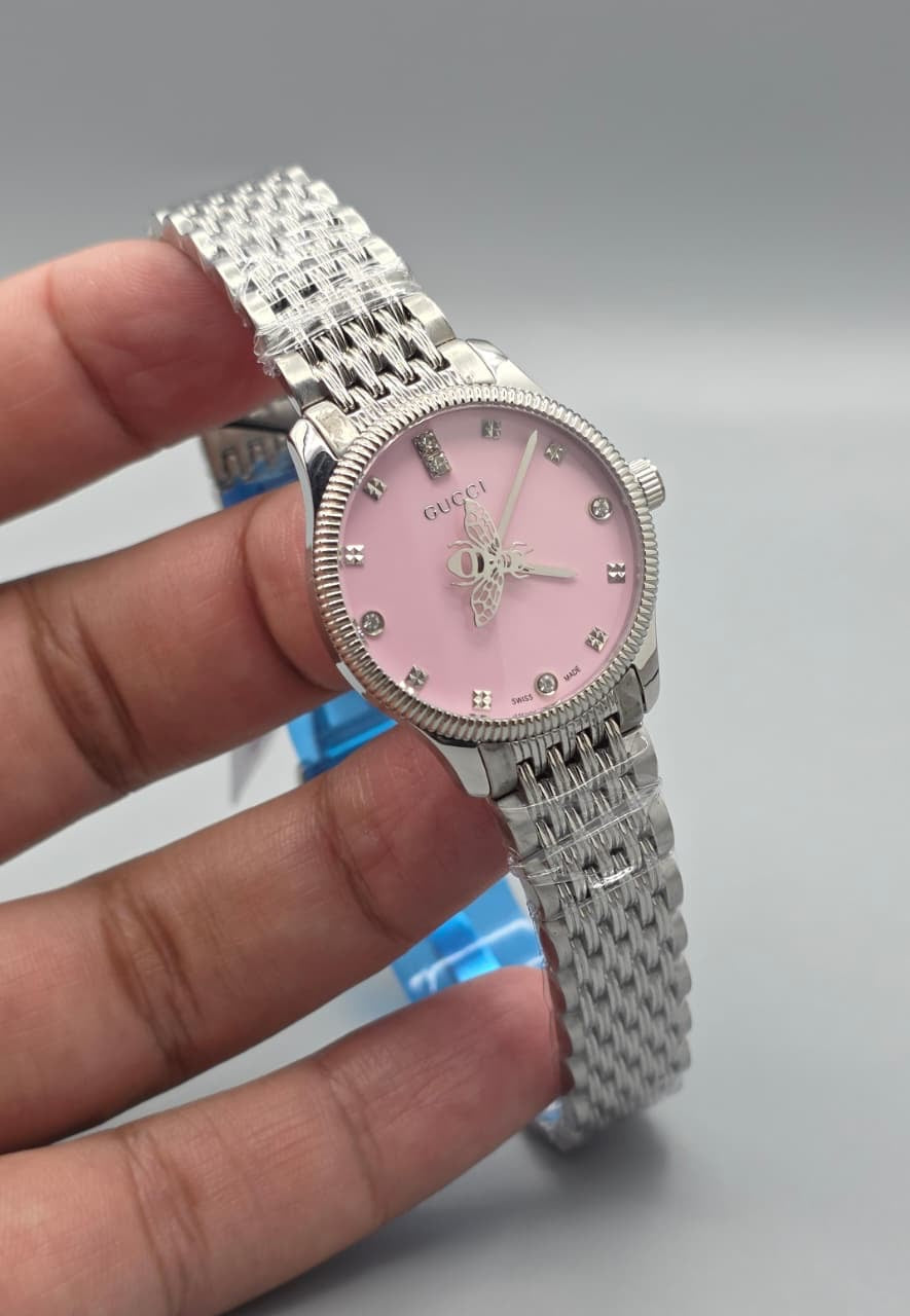 Luxury Ladies Watch – Pink Bee Dial Edition